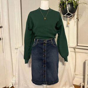 Button Front Dark Wash Denim Pencil Skirt - Cello Jeans